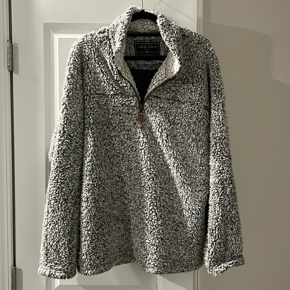 True Grit Sherpa jacket - Grey/White - Size L